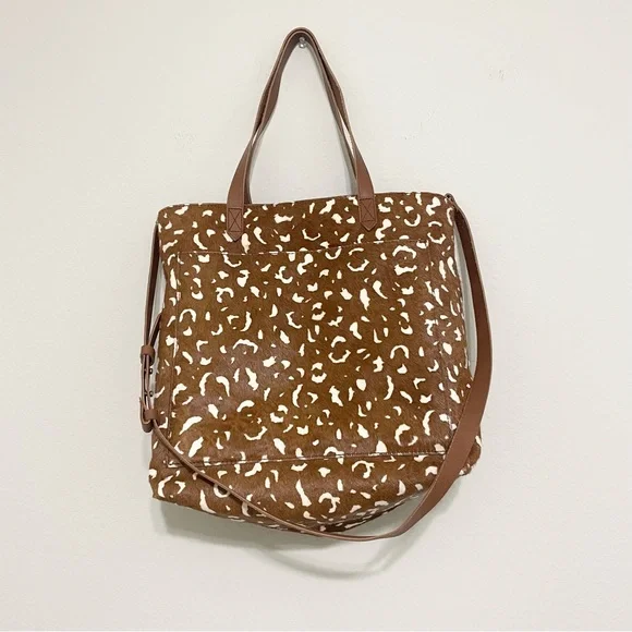 MADEWELL Medium Transport Tote Animal Printed Calf Hair - Picture 2 of 12